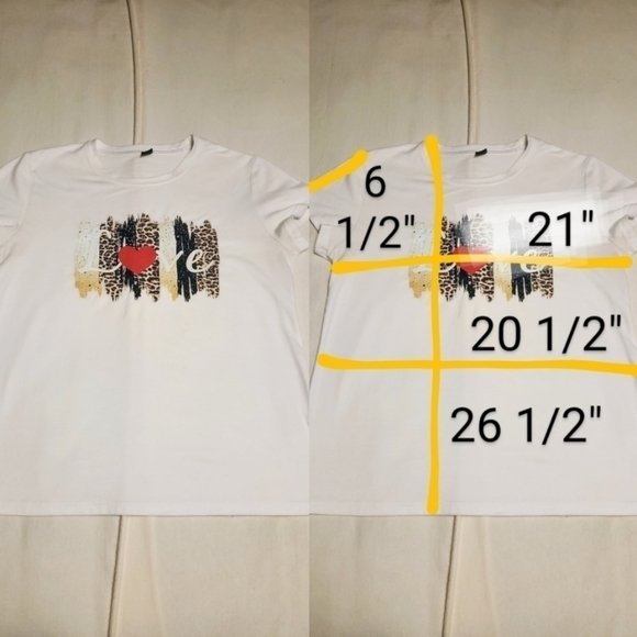 Shein Love Graphic Tee Boat Neck Knit Top Bundle White Extra Large - Picture 9 of 10